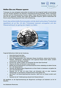 Helfen Sie uns Wasser sparen